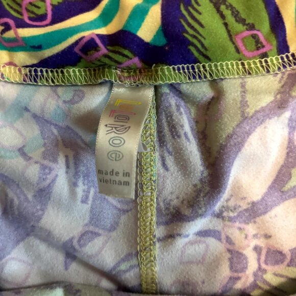 LuLaRoe OS Leggings – Floral Abstract Multicolor Buttery Soft - Picture 2 of 4